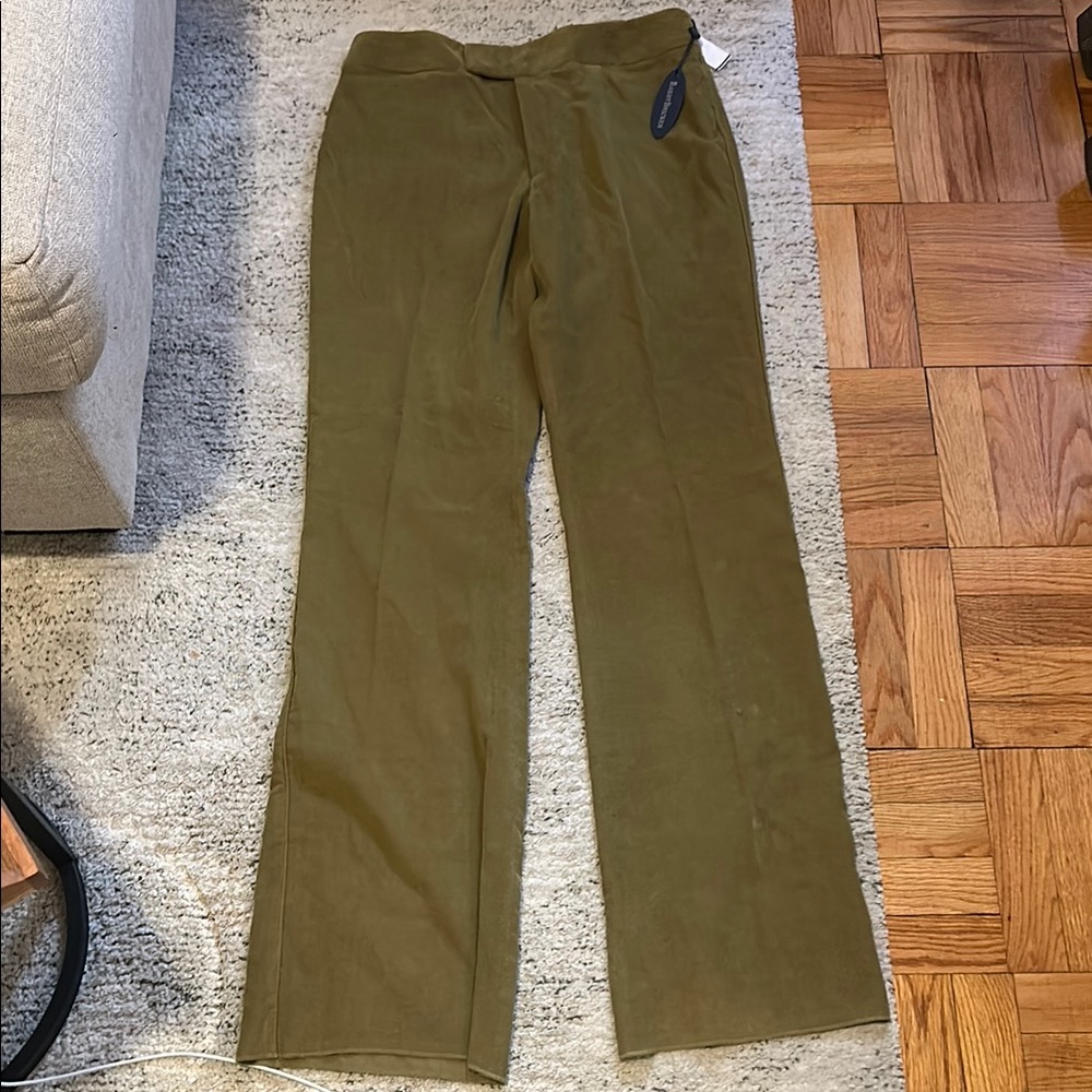 Olive Green Wide-Leg Pants